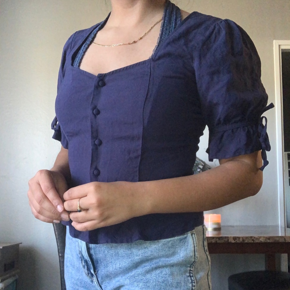 Navy blue blouse🫐
